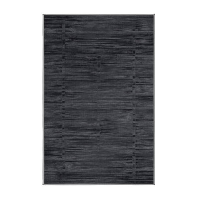 Machine Washable Abstract Gray Area Rug