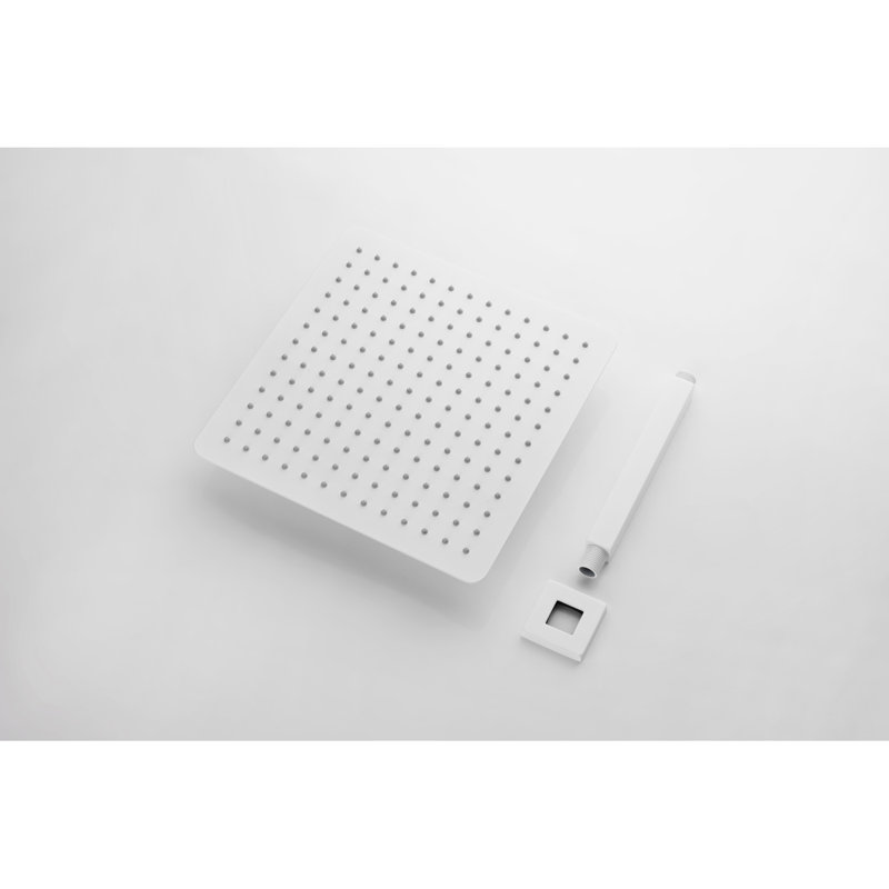 Rain Shower Head High Pressure Rainfall Showerhead Water Saving, Off White