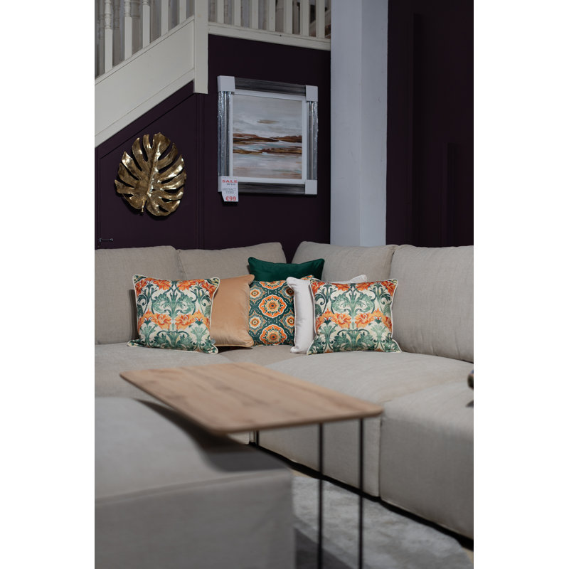Square Cushion, Multicolor Trellis Circle