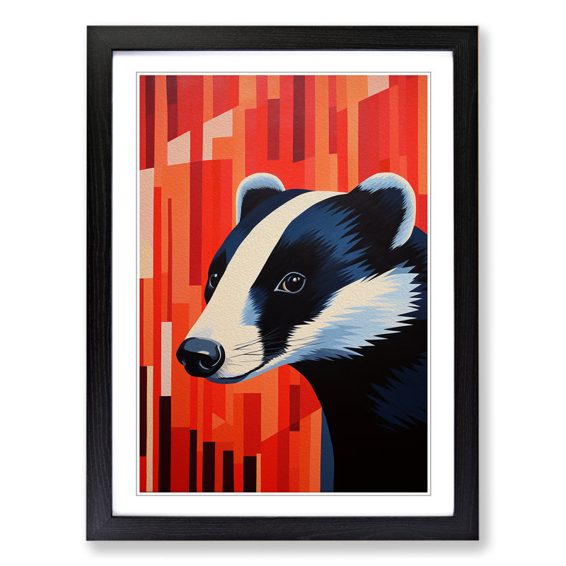 Single Picture Frame Print on Wood, 34cm H x 25cm W, Black Framed