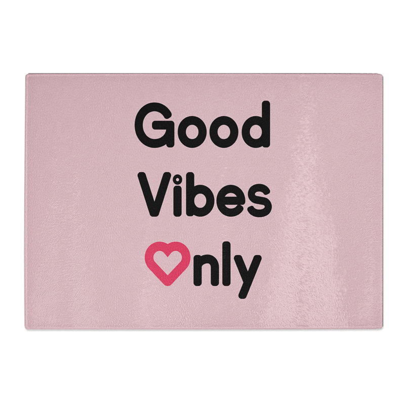 Good Vibes Only Typography Chopping Board, 0.4cm H x 28.5cm W x 39cm L