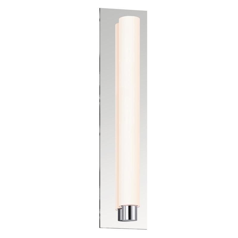 Tubo Slim LED Flush Mounted Sconce, Polished Chrome, Drum