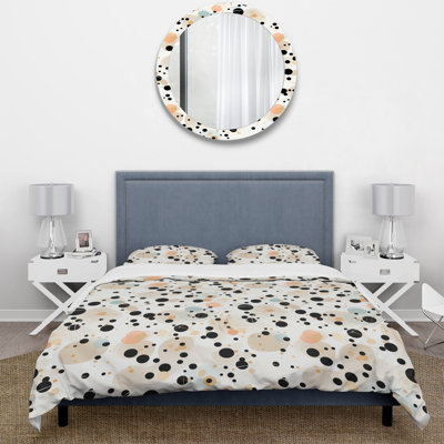 Ensemble de housse de couette en microfibre blanc et noir Explosion I