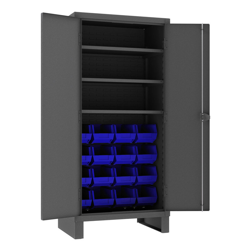 Fairford Single Storage Cabinet ( 78'' H x 36.13'' W x 24'' D), Gray/Blue