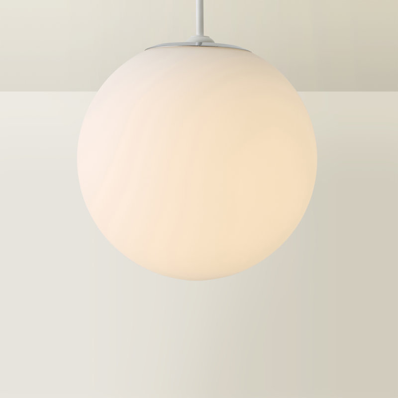 Metropolis Glass Round Pendant Shade in White