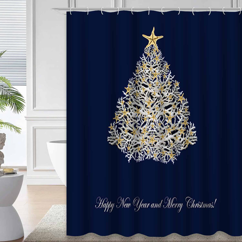 Rideau de douche avec 12 crochets, 72" L x 72" W