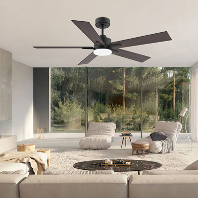 52 In. Smart Outdoor Indoor Ceiling Fan With Lights Remote,Voice Control Via Alexa Google WIFI App,Quiet DC Motor