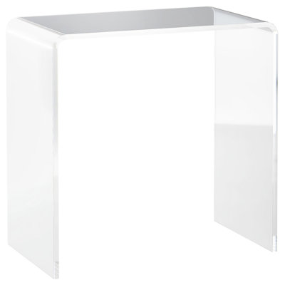 21" Long Rectangle Acrylic Storage Desk - Clear, Practical Office Clear Nightstand Display Table Minimalist Bedroom