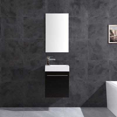 Ensemble de meuble-lavabo de salle de bain simple mural 18" avec miroir Seidl