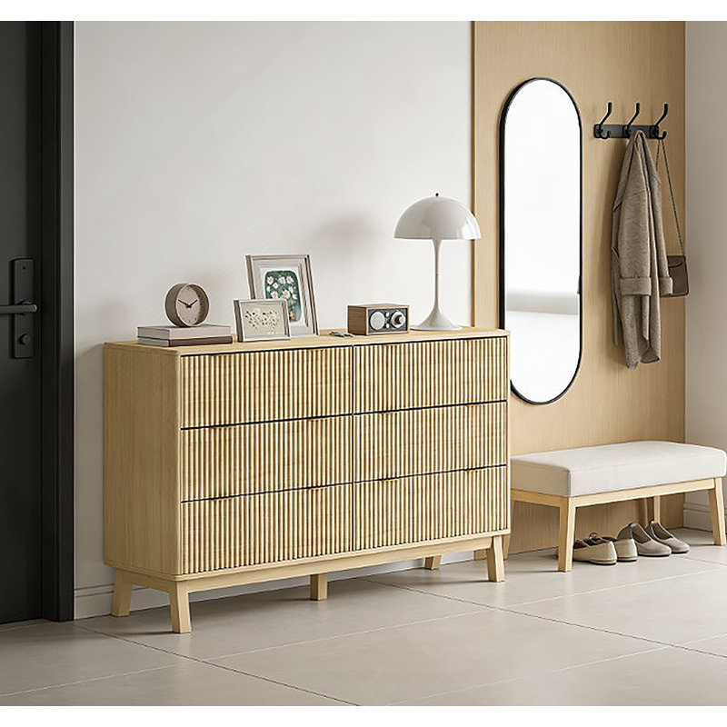 Commode à 6 tiroirs pour la maison, Bois naturel