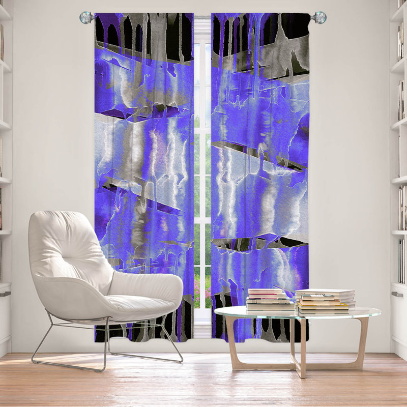 Rideau en polyester, L 20 po x L 52 po, Mauve