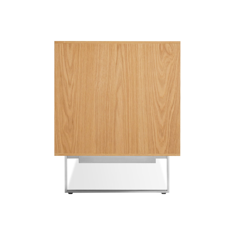 Series 11 Media Console, White Oak/Stainless Steel