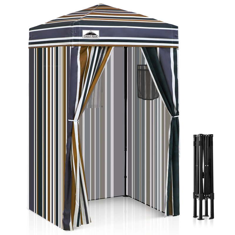 Flex Ultra Compact 4 pi. L 4 pi. Auvent en métal, Rayures brunes