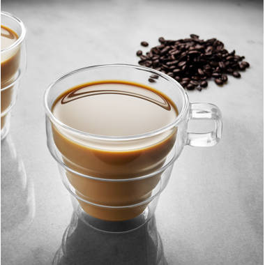 JoyJolt Pila Double Walled Espresso Glass - 3 oz - Set of 4, Clear