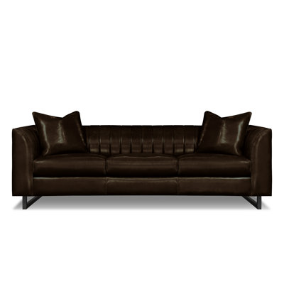 Canapé à accoudoirs en cuir véritable Remy de 96 po