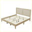 Lit plateforme moderne en bois massif avec rotin