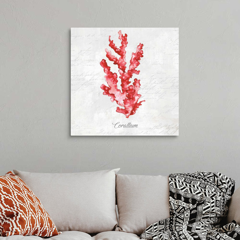 Reproduction d’art graphique sur toile, "Red Sea Coral" par Eva watts, Toile tendue, H 30 po x l 30 po x P 1,25 po