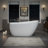  60" x 29.53" Acrylic Freestanding Bathtub, Deep Soaking Bathtub with Brushed Gold Pop-up Drain & Integrated Overflow for Bathroom Spa, Glossy White-131364197