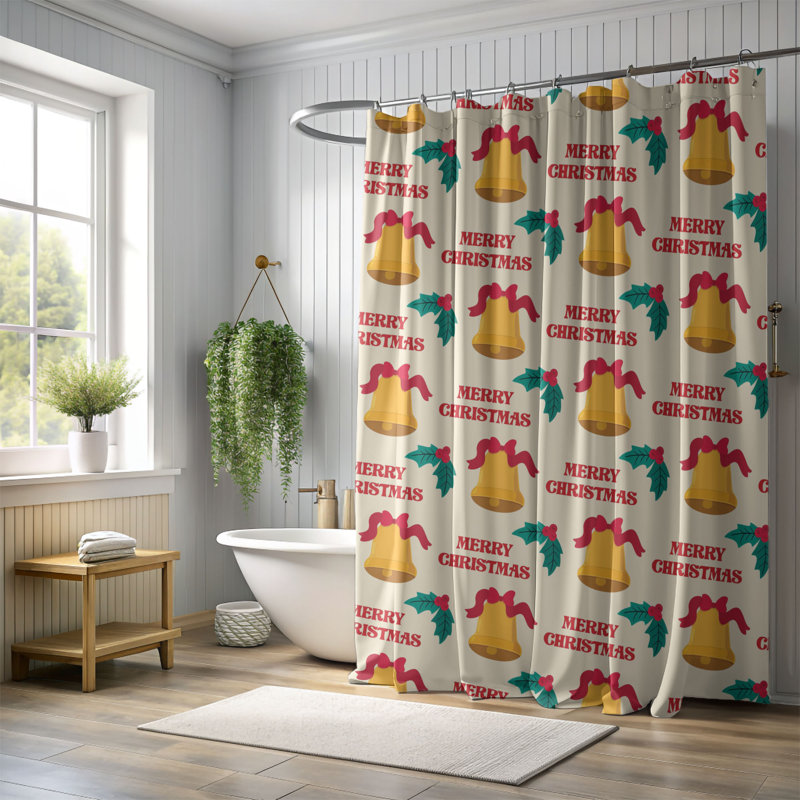 Xmas Magic - Rideau de douche standard 1 pièce, H 74 po x l 71 po