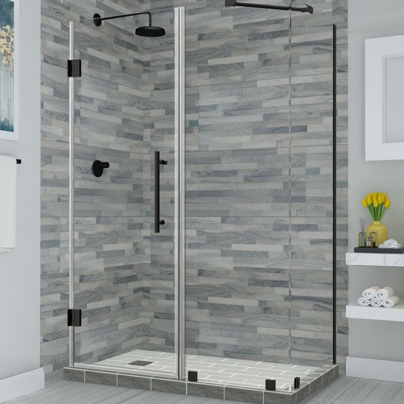 Cabine de douche rectangulaire à charnière 30" x 72" Bromley