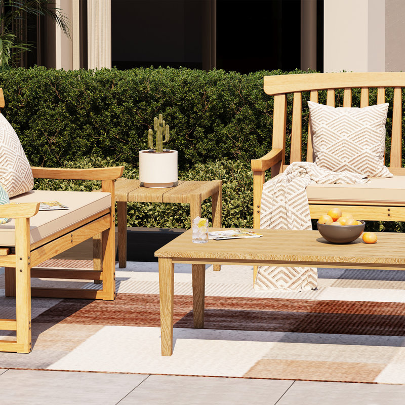 Coussin de banc d'extérieur et d'intérieur imperméable de 3 po pour meubles de patio, L 42 po x P 18 po, Beige
