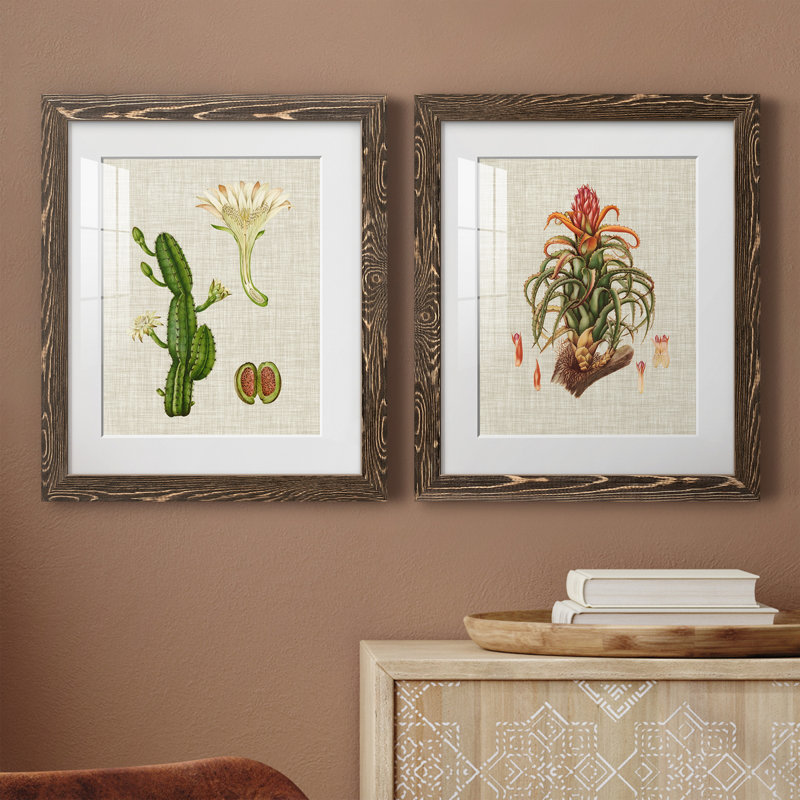 Elegant Tropicals III - impression d'art graphique, H 20 po x l 17 po x P 1 po, Papier, cadre noyer, Blanc