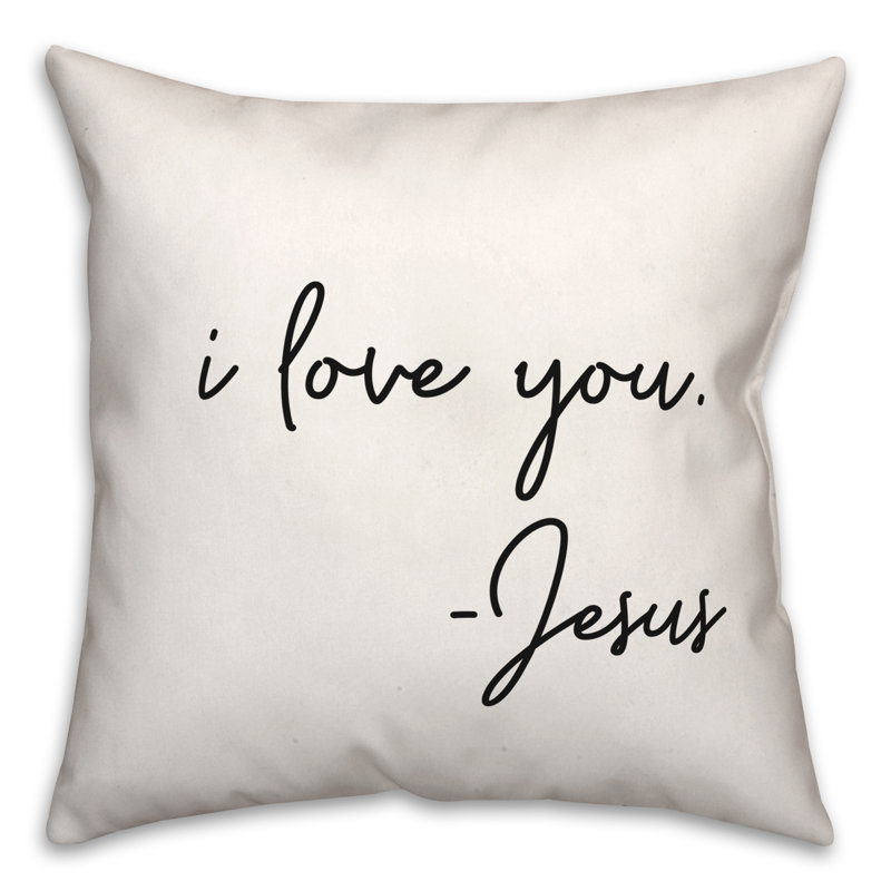 Coussin décoratif noir et blanc I Love You