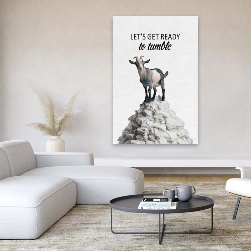 Let's Get Ready To Tumble Goad - Art contemporain de chèvre, H 40 po x l 60 po