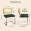 (Ensemble de 4) chaises de salle à manger en rotin naturel de l 19,6 po avec structure en C et chaises de cuisine à coussins en polyuréthane-1426244084