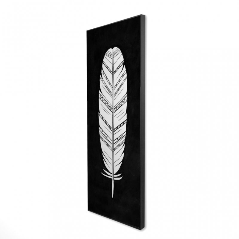 «Plume avec motifs» sur toile, H 60 po x l 20 po