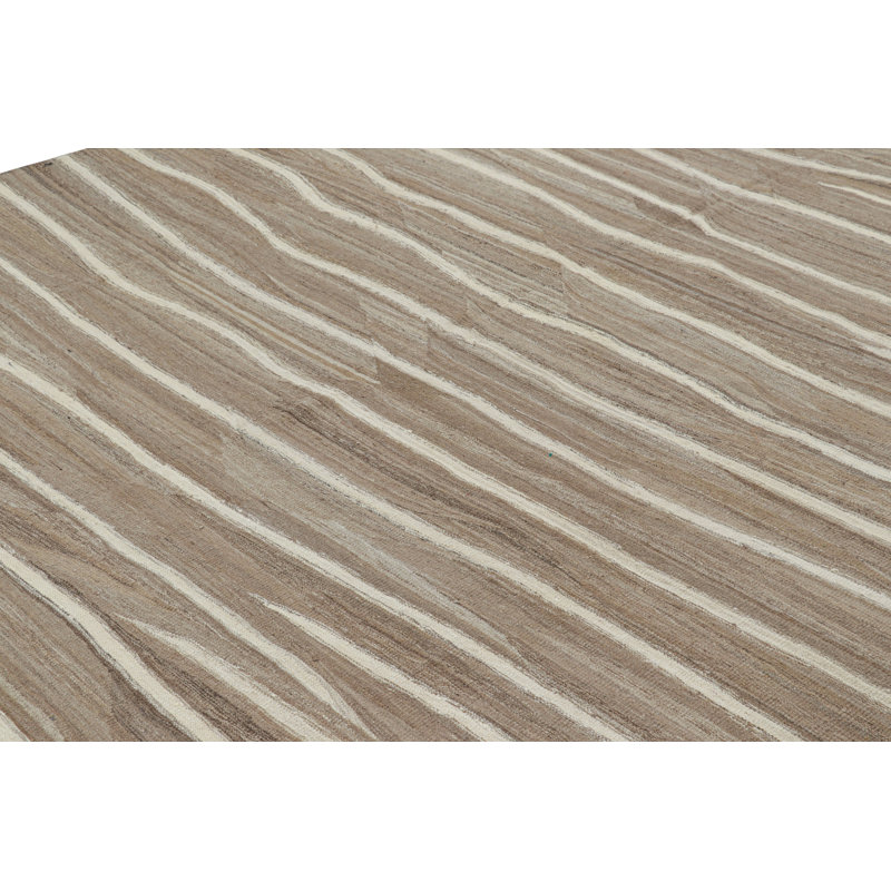 Rug & Kilim’S Contemporary Kilim In Beige-Brown With White Stripes
