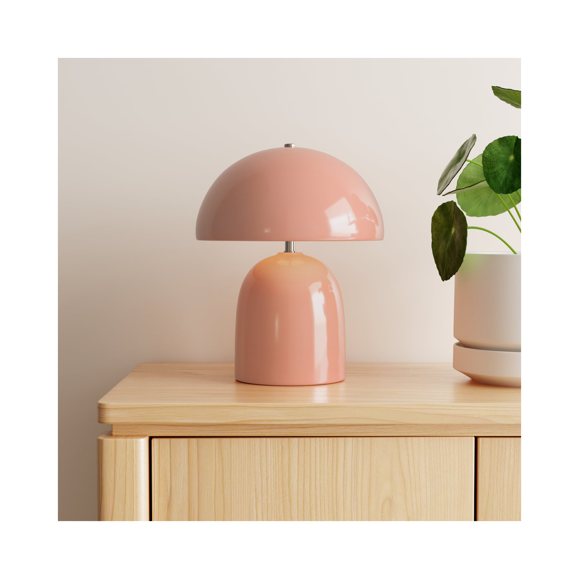 Percy Ceramic Table Lamp, Gloss Blush