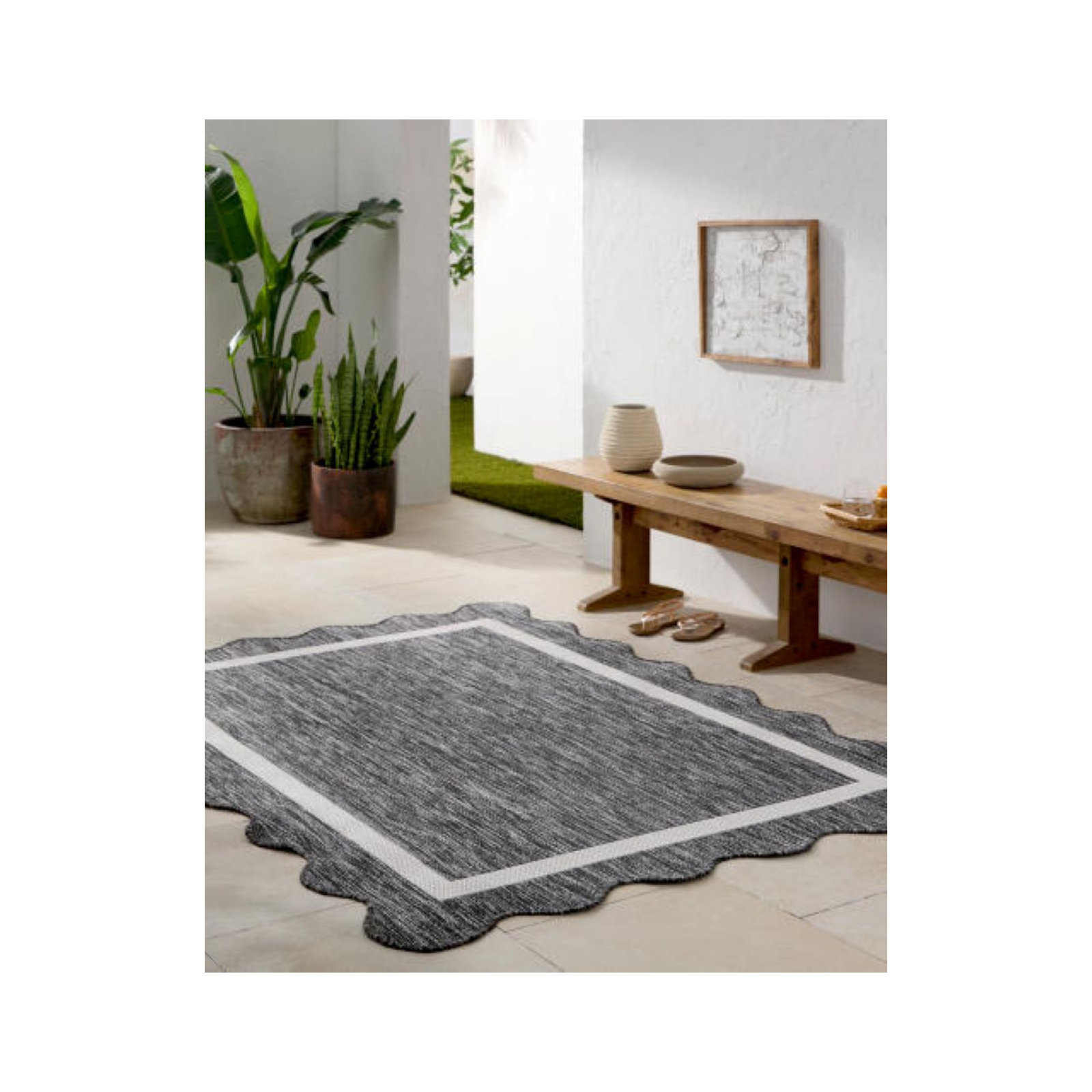 Skiles Machine Woven Rug, Rectangle 6'6.7" x 9'0.3"