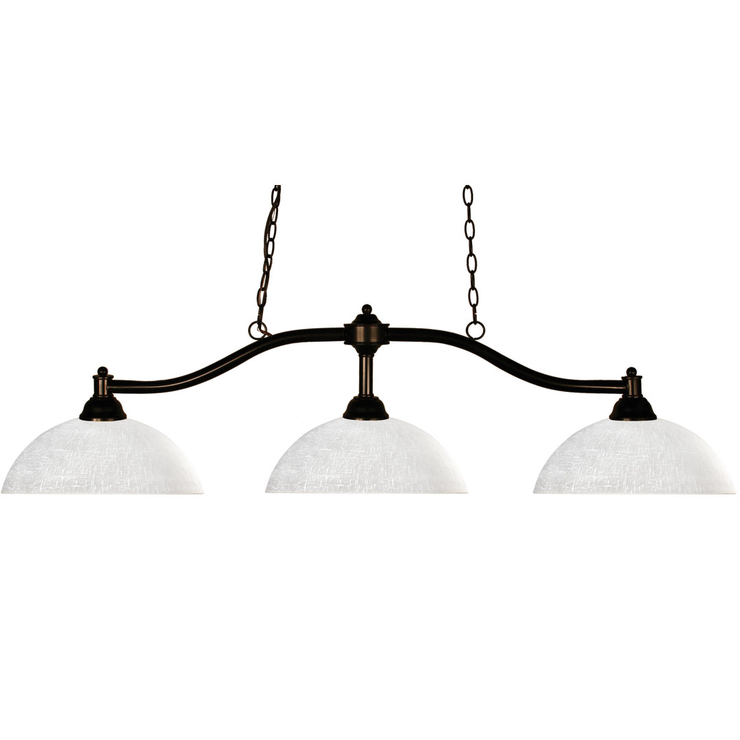 Beecroft 3-Light Pool Table Dome Pendant Fleur De Lis Living Shade 