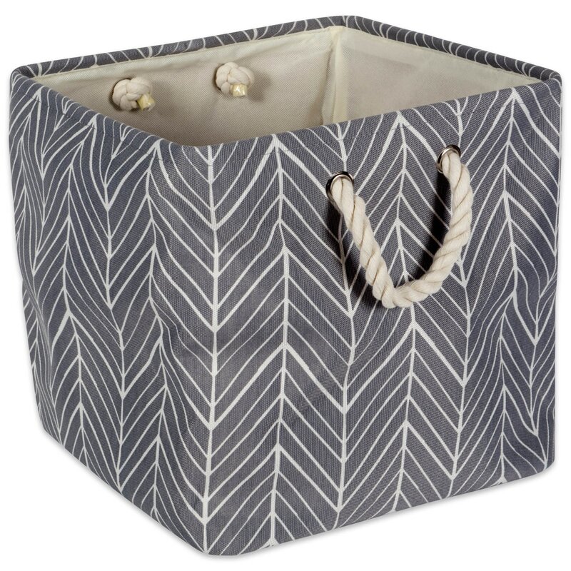 George Oliver Brittnae Herringbone Fabric Bin & Reviews | Wayfair