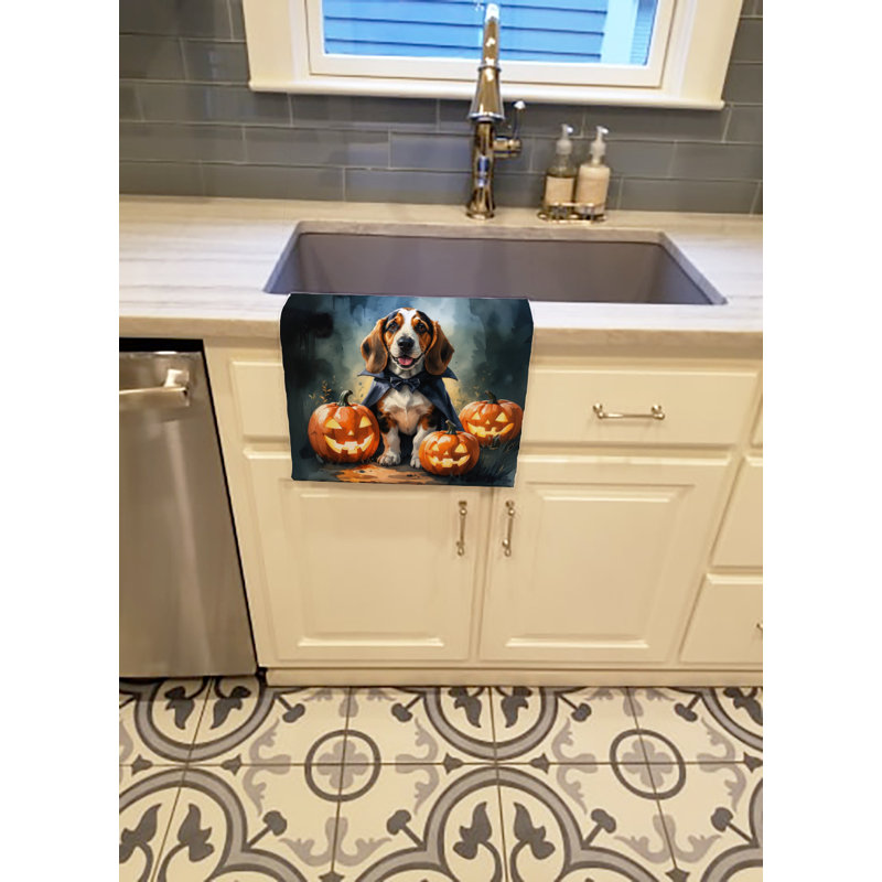 Serviette de cuisine Basset Hound Puppy Halloween, Basset hound