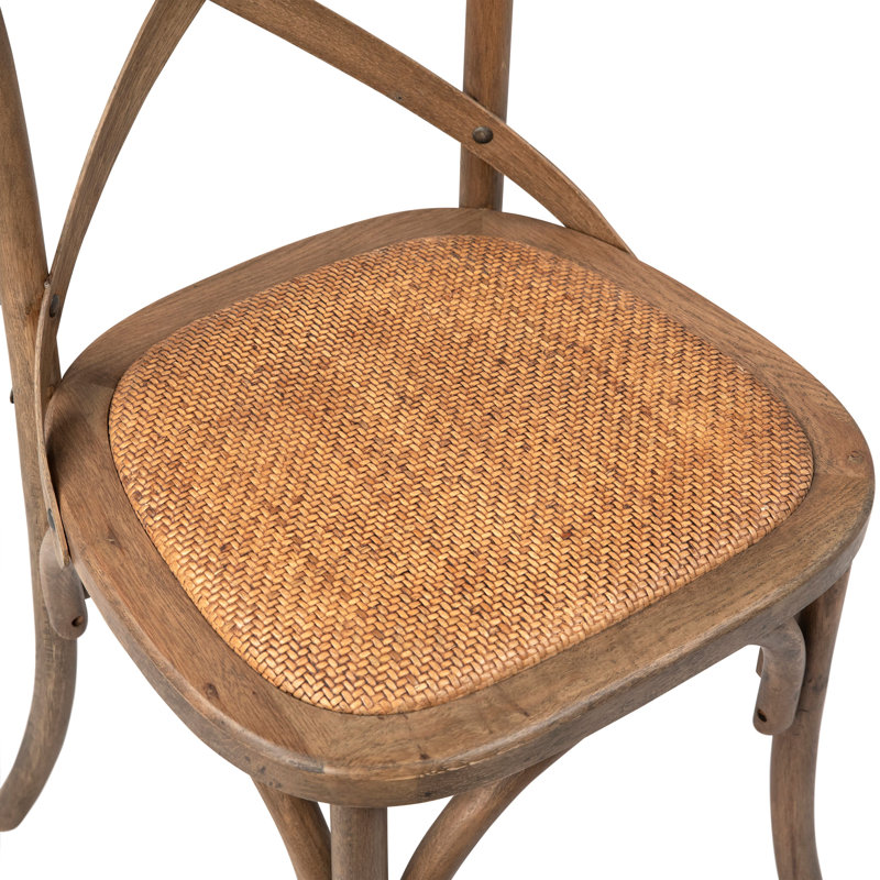 Solid Wood Side Chair Dining Chair, Beige