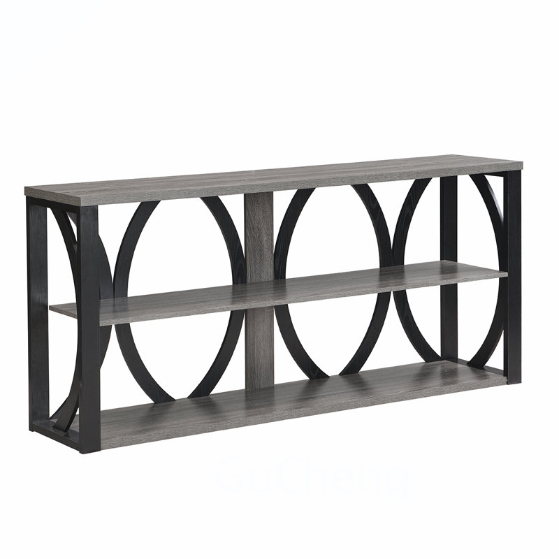 Versatile Industrial Console Table with Sturdy Construction for Various Spaces, Gray/Black
