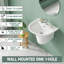 Lavabo de salle de bain mural en U en porcelaine vitrifiée en forme de U l 21 po x P 17,5 po avec 1 trou de robinet et trop-plein