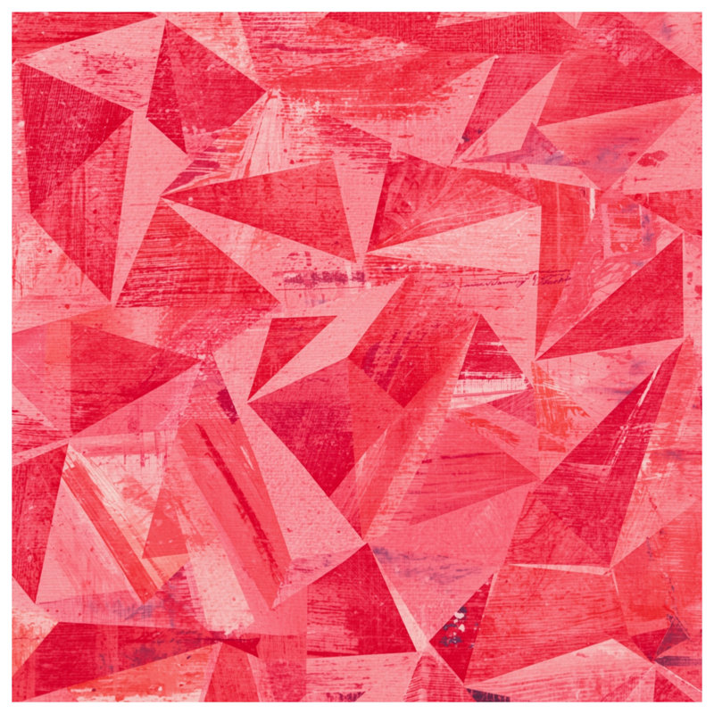 Toile tendue à motif géométrique rouge en plusieurs tailles, 20 po x 24 po