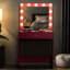 Bureau de coiffeuse rose avec miroir, lumières et grand tiroir, luminosité réglable 3 modes d'éclairage, miroir et lumières tendres, commode à grand tiroir