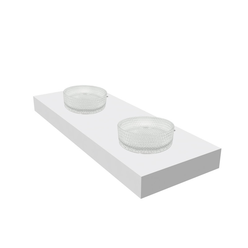 Lavabos vasques rondes en cristal noir 14 "avec base blanche 60" Scotch, Transparent