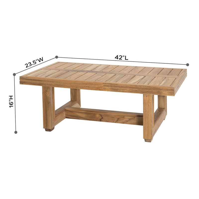 Sondrea Rectangular Teak Outdoor Coffee Table