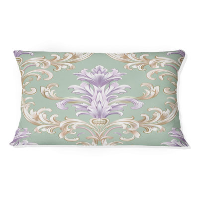 Coussin lombaire mauve vert Baroque