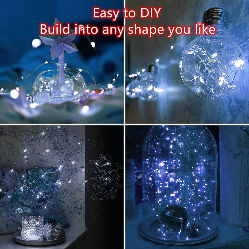 LED Indoor / Outdoor String Lights, 10.1cm H x 2cm L x 4cm D, White