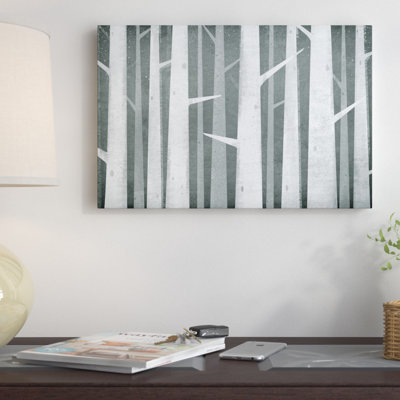 Winter Woods Birches - reproduction murale sur toile