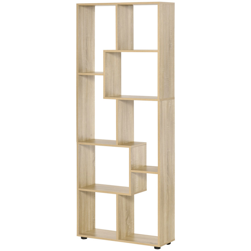 Ramani Geometric Bookcase, Oak, 178cm H x 70cm W x 24cm D