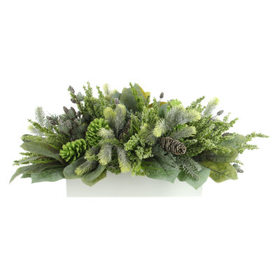 Holiday Arrangement with Evergreen and Pinecones
