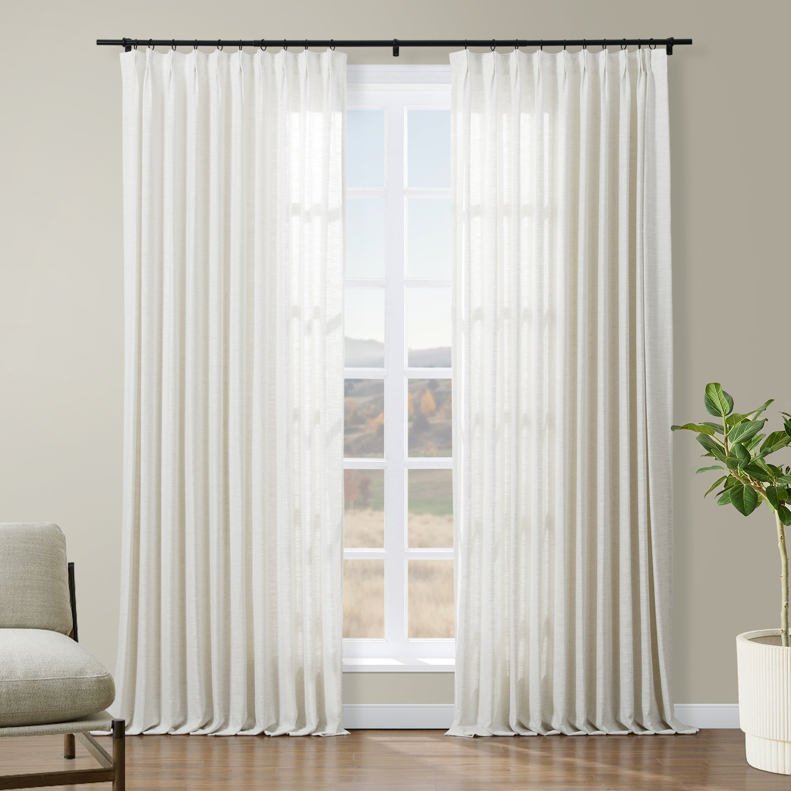 Hokku Designs Eifa Linen Blend Room Darkening Curtain Panel | Wayfair