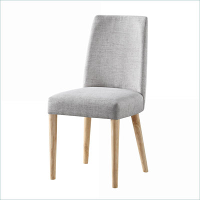 Fauteuil d'appoint Taylor en tissu gris ardoise avec pieds en bois massif naturel